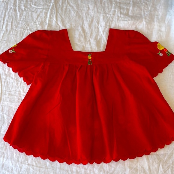 Hand Embroidered Red Boho Top - Picture 4 of 5